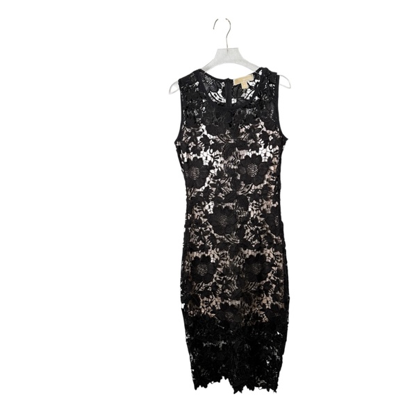 Michael Michael Kors Black Floral Lace Sheath Midi Dress – Size M - Picture 7 of 9